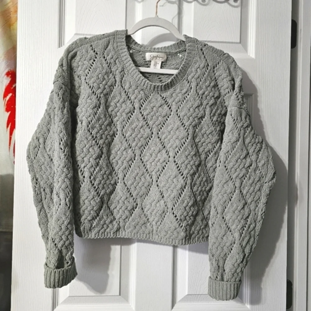 Jessica Simpson Cropped Open Knit Sweater - Size XL - Picture 3 of 12
